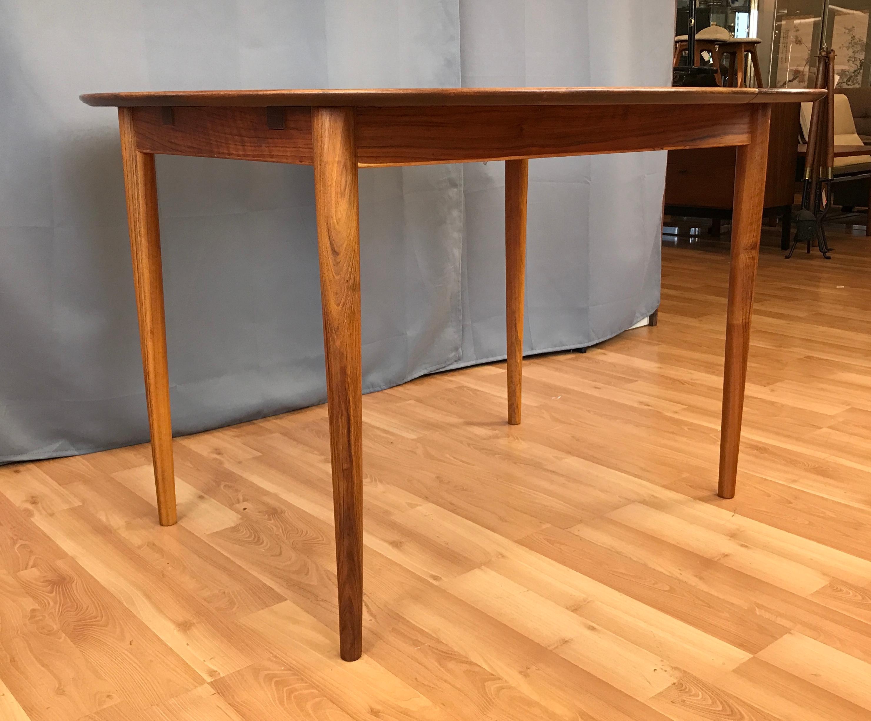 Danish Modern Round Rosewood Dining Table by Kurt Ostervig In Fair Condition In San Francisco, CA