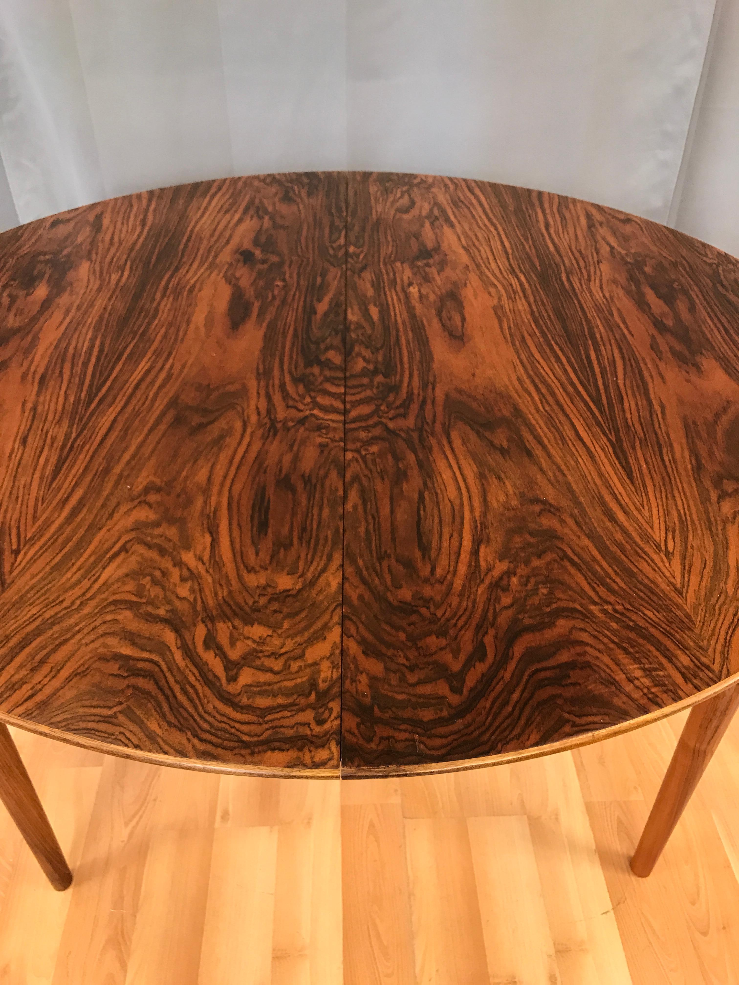 Danish Modern Round Rosewood Dining Table by Kurt Ostervig 1