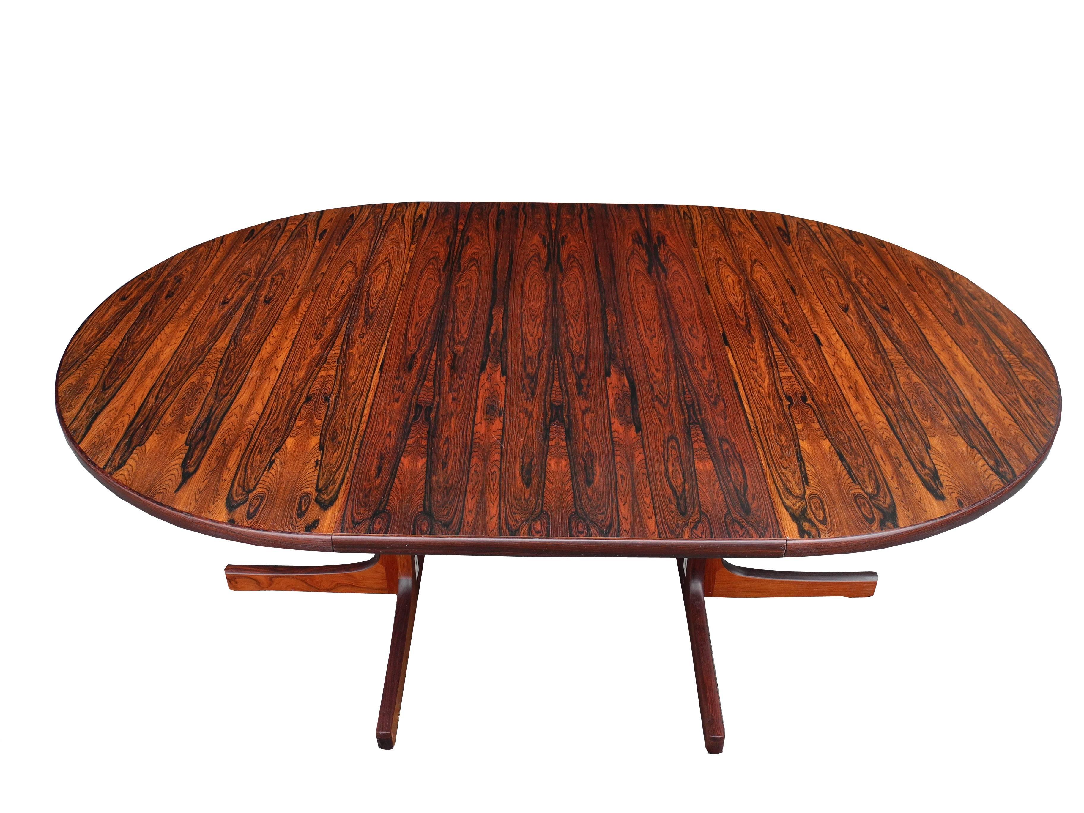 Danish Modern Round Rosewood Dining Table by Niels Otto Møller with Two Leaves 5