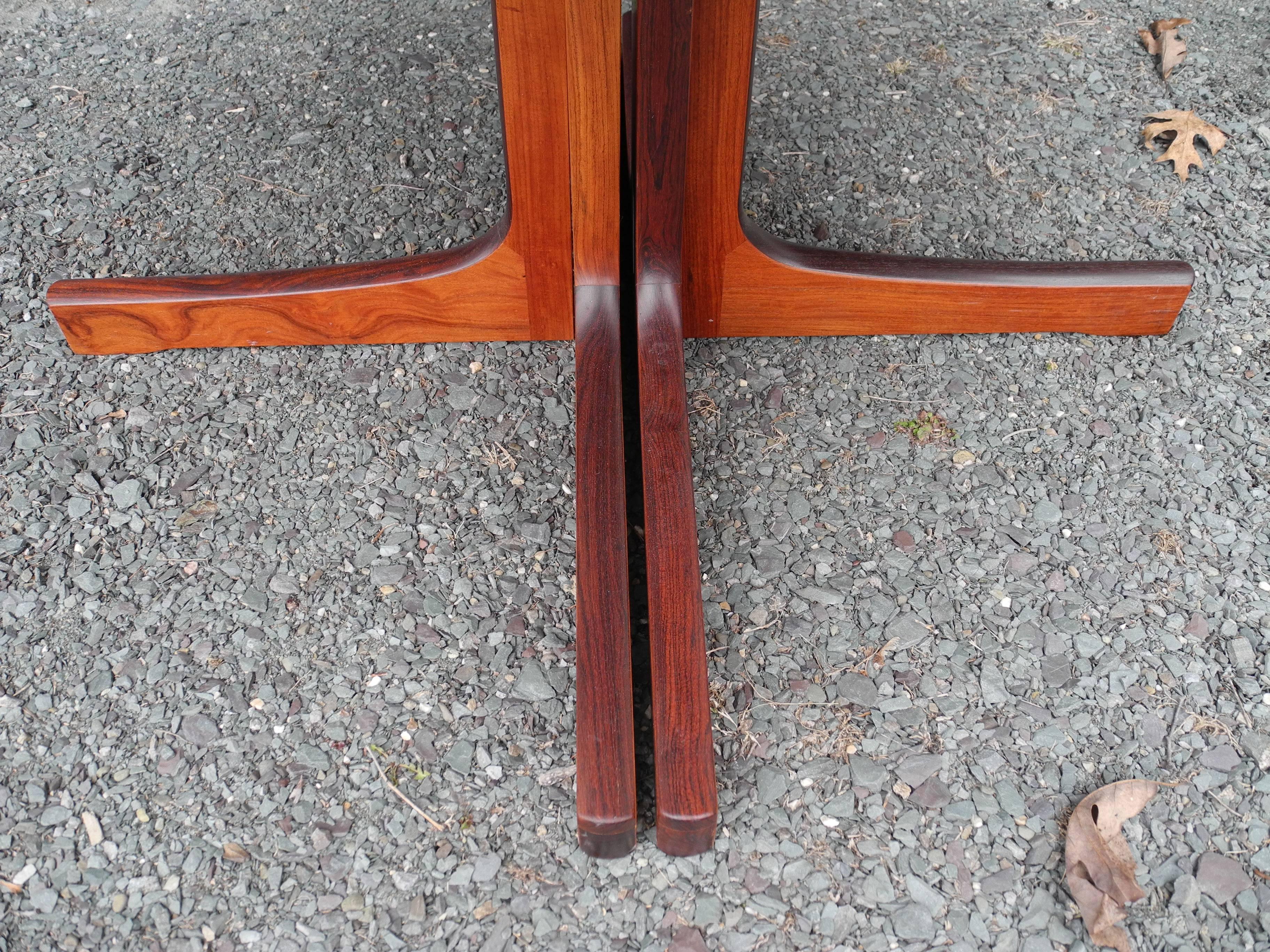 Danish Modern Round Rosewood Dining Table by Niels Otto Møller with Two Leaves 8