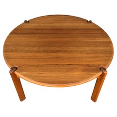 Dänischer moderner runder Couchtisch aus Teakholz, ca. 1960er Jahre