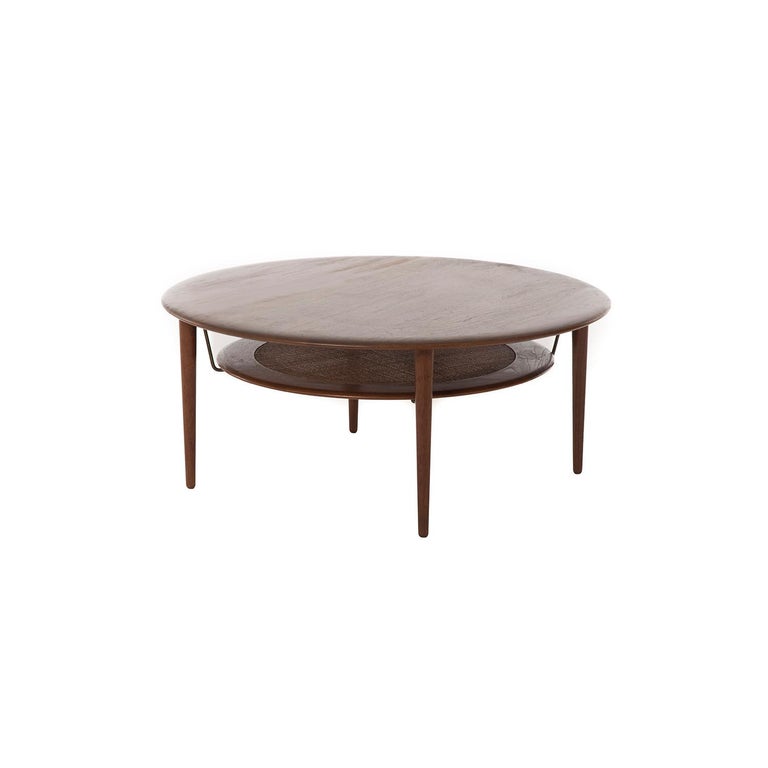 Danish Modern Round Teak Coffee Table, Danish Modern Coffee Table With Shelf