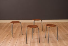 Danish Modern Round Teak Stacking Dot Stool End Table