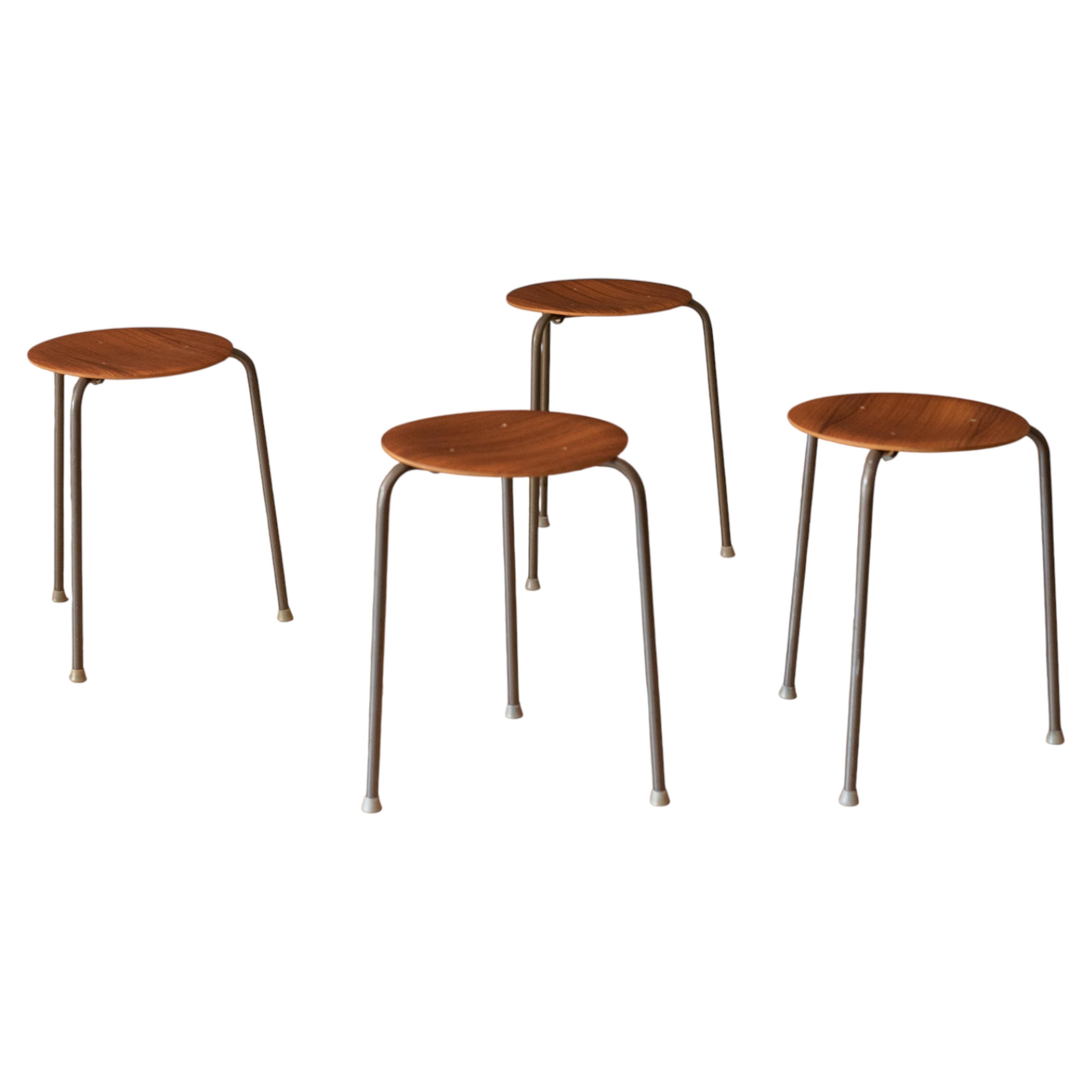Danish Modern Round Teak Stacking Dot Stool End Table