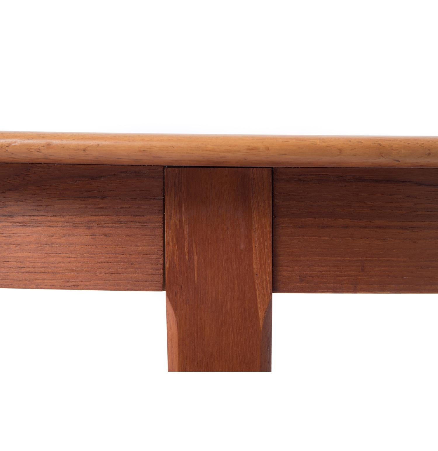 20th Century Danish Modern Round Teak Table with Edge Band Detail