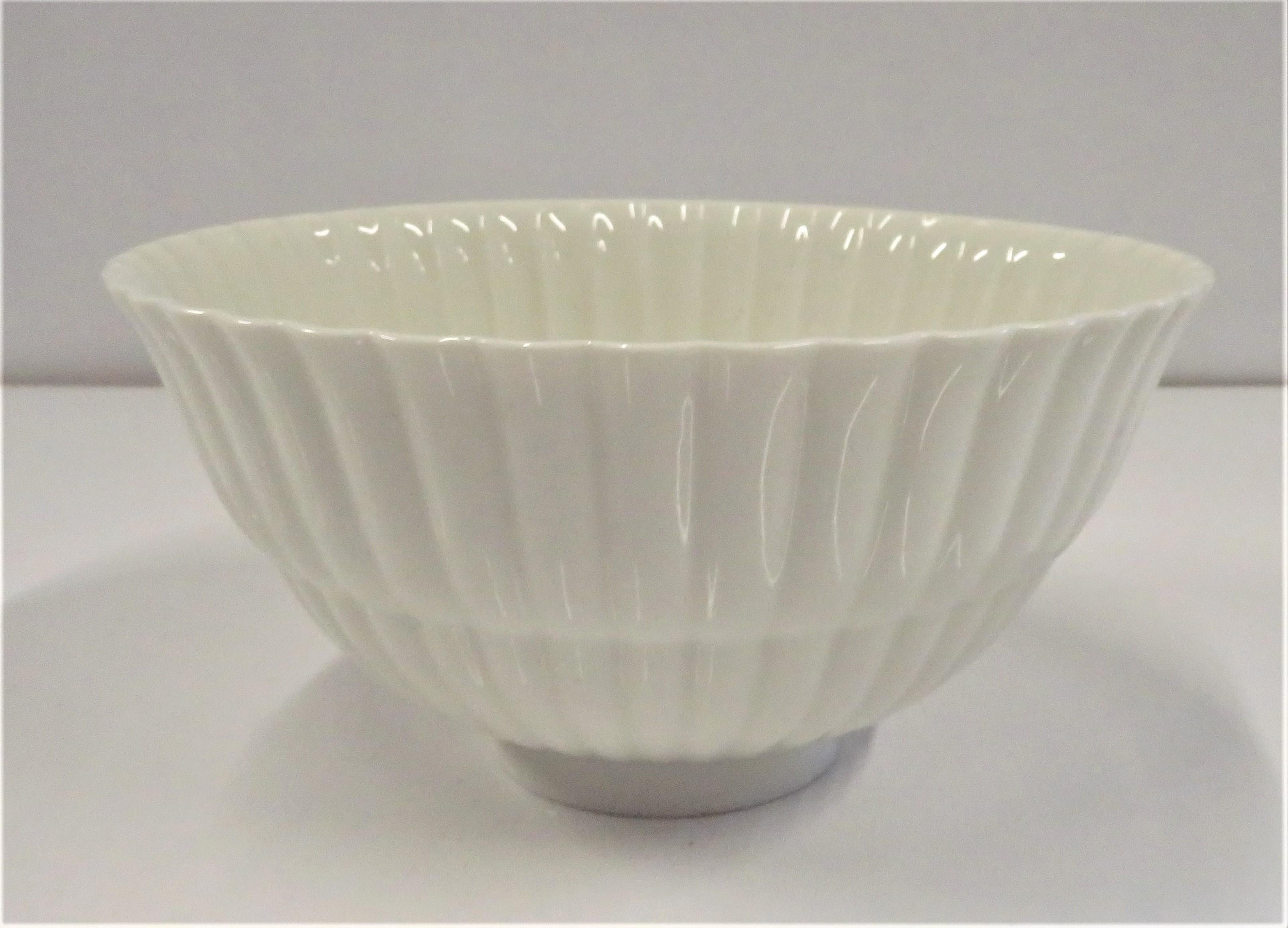 Lovely Blanc de Chine Porcelain decorative bowl by Hans Henrik Hansen -1894-1965 - Denmark for Royal Copenhagen. With an Art Deco sensibility, it is unique, elegant and finely made as Royal Copenhagen is most noted for. This bowl is stamped #3422