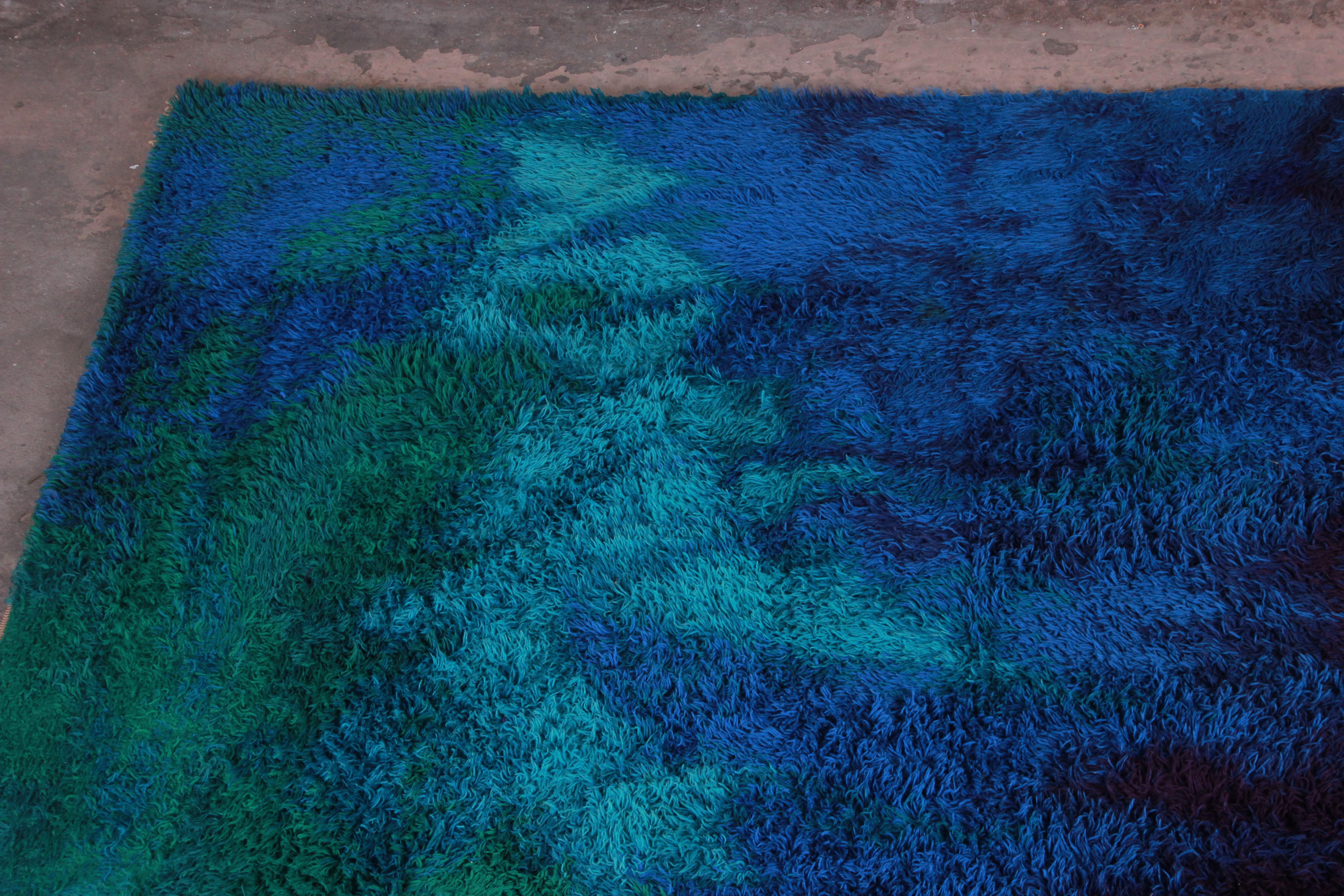 Danish Modern Rya Shag Rug at 1stDibs