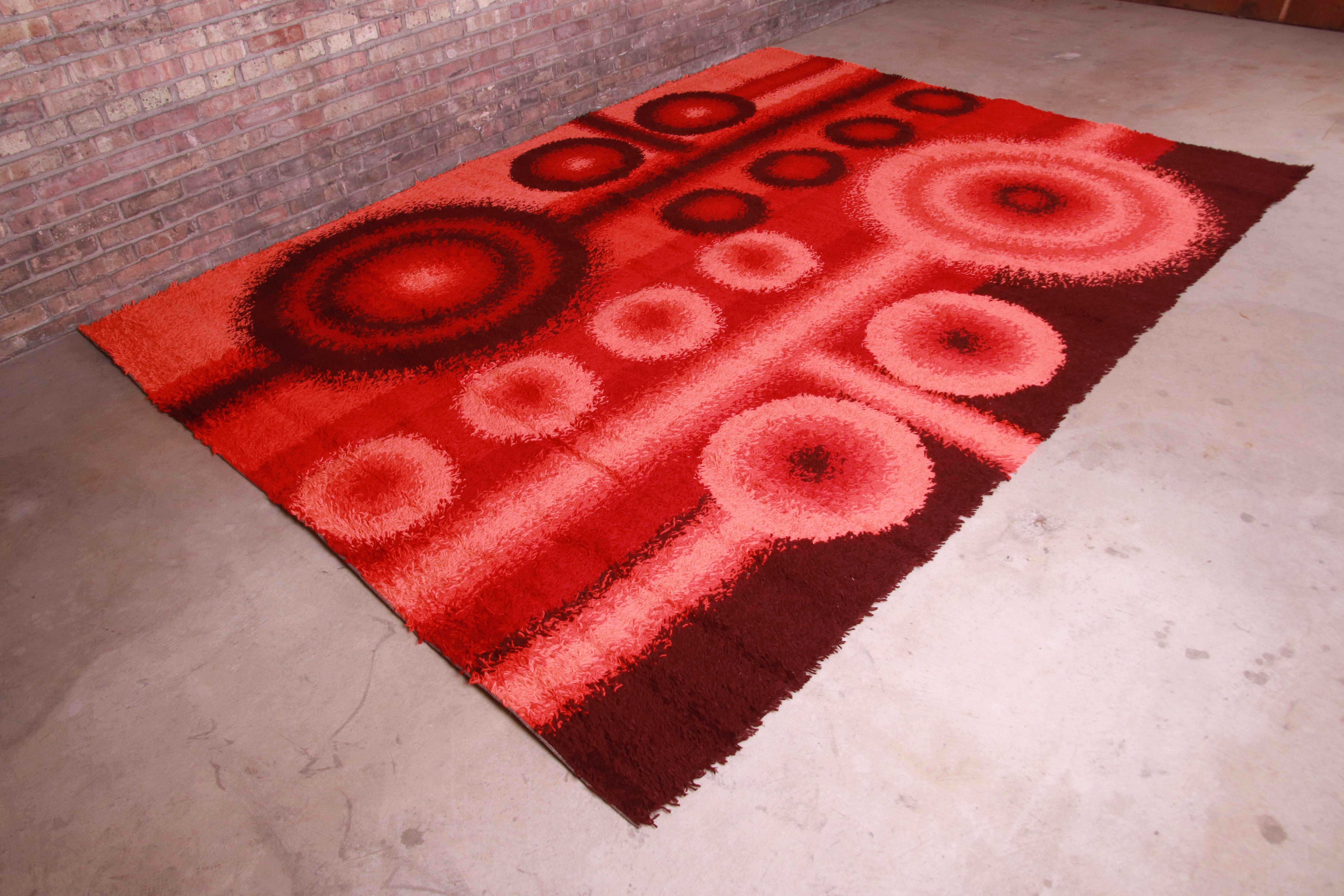 Mid-Century Modern Danish Modern Rya Shag Wool Rug, 1970s