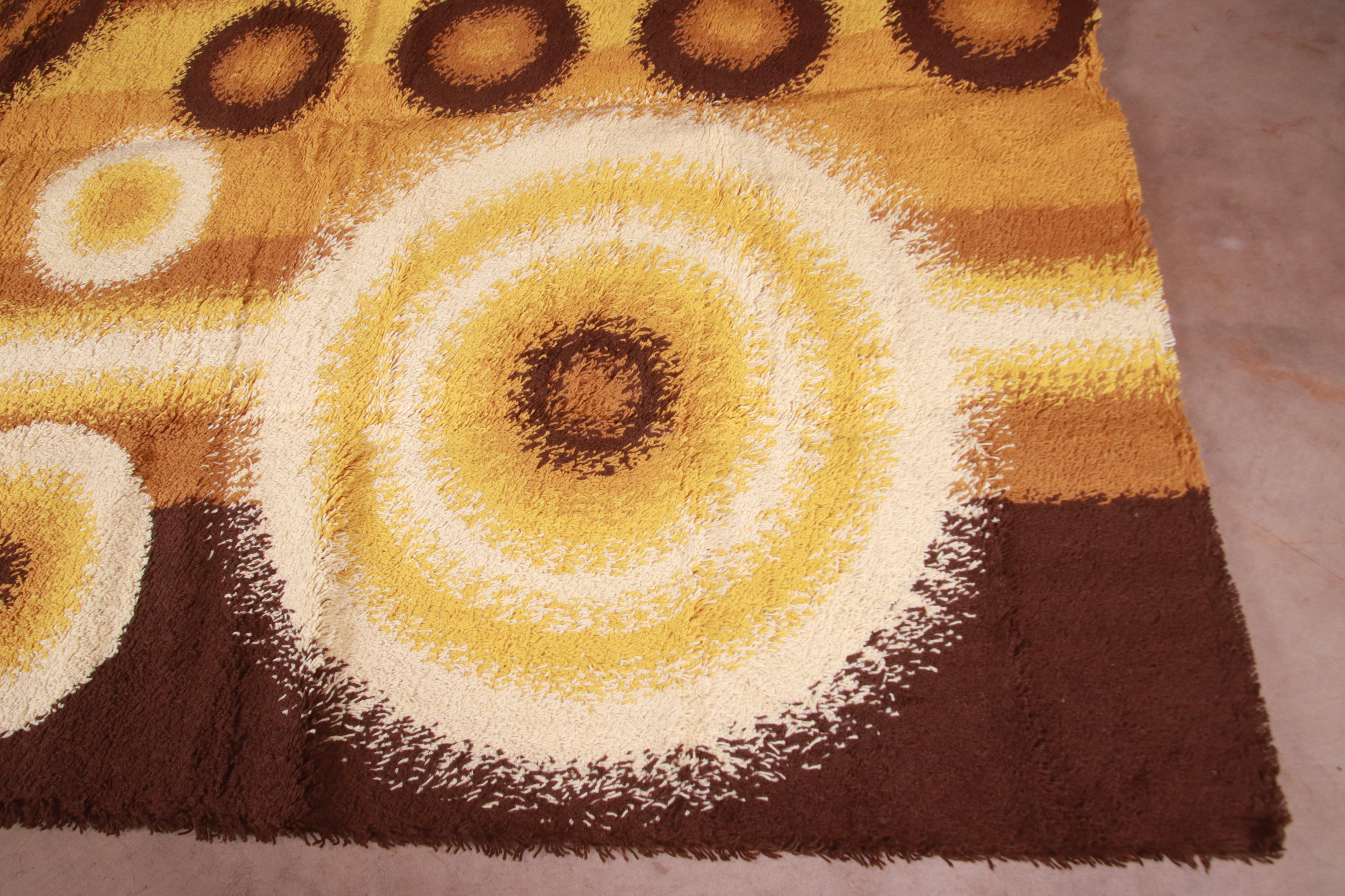 Danish Modern Rya Shag Wool Rug, 1970s In Excellent Condition In South Bend, IN