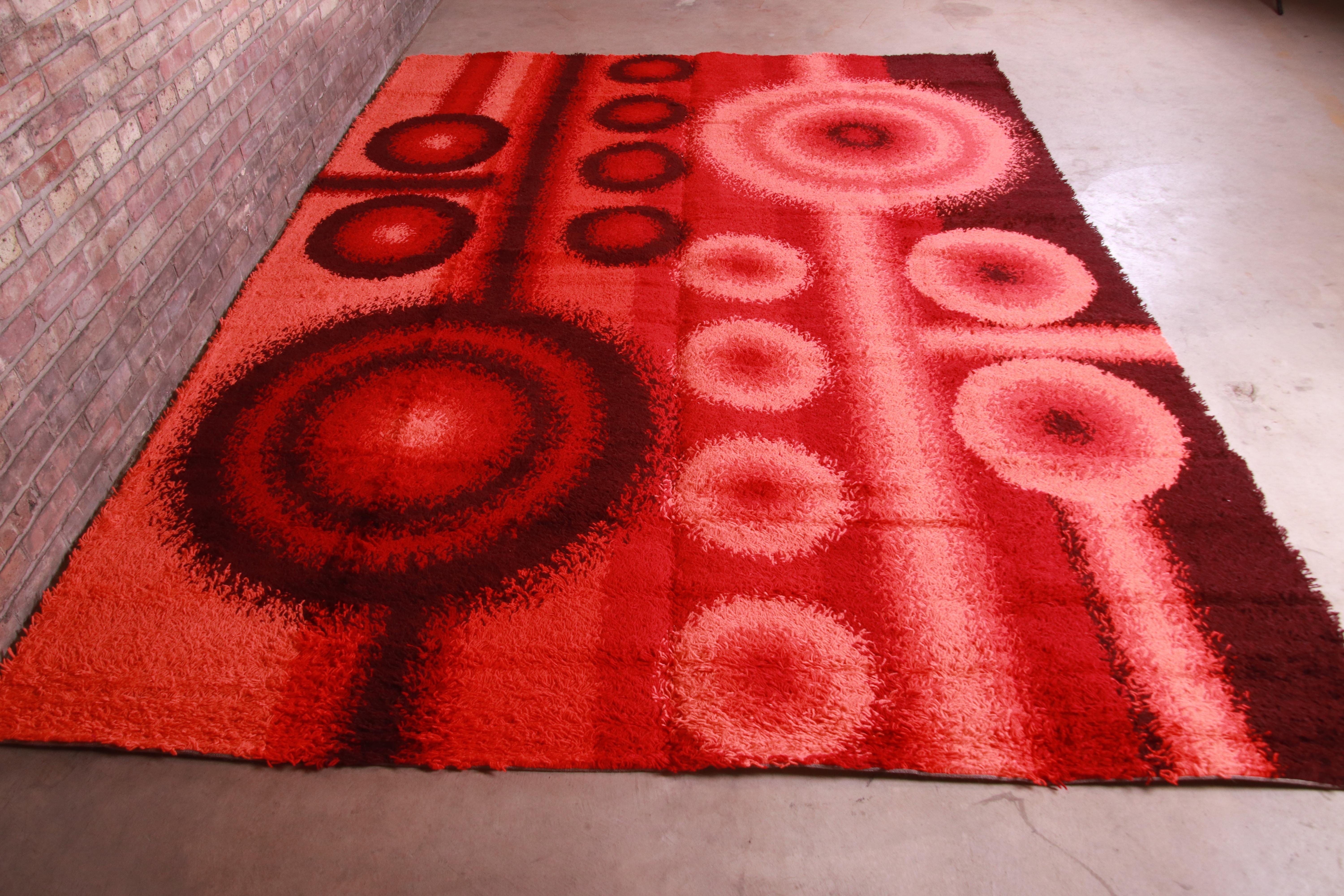 Danish Modern Rya Shag Wool Rug, 1970s In Excellent Condition In South Bend, IN