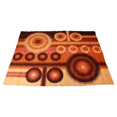 Tapis danois moderne en laine Rya à poils longs, années 1970