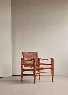 Danish Modern "Safari" Lounge Chair in Saddle Leather by Aage Bruun, 1960s