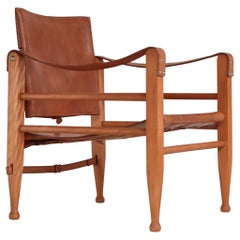 Danish Modern "Safari" Lounge Chair in Saddle Leather by Aage Bruun, 1960s