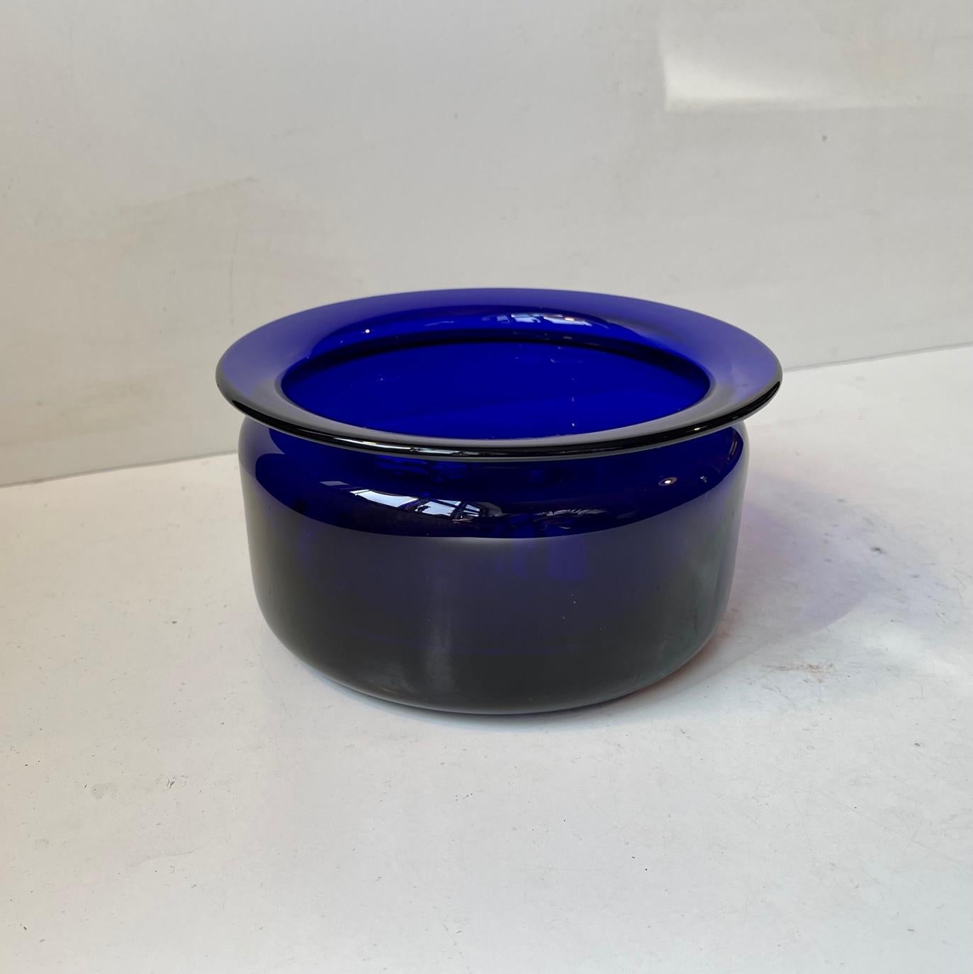 Scandinavian Modern Danish Modern Saphire Blue Bowl, Holmegaard 1970s For Sale