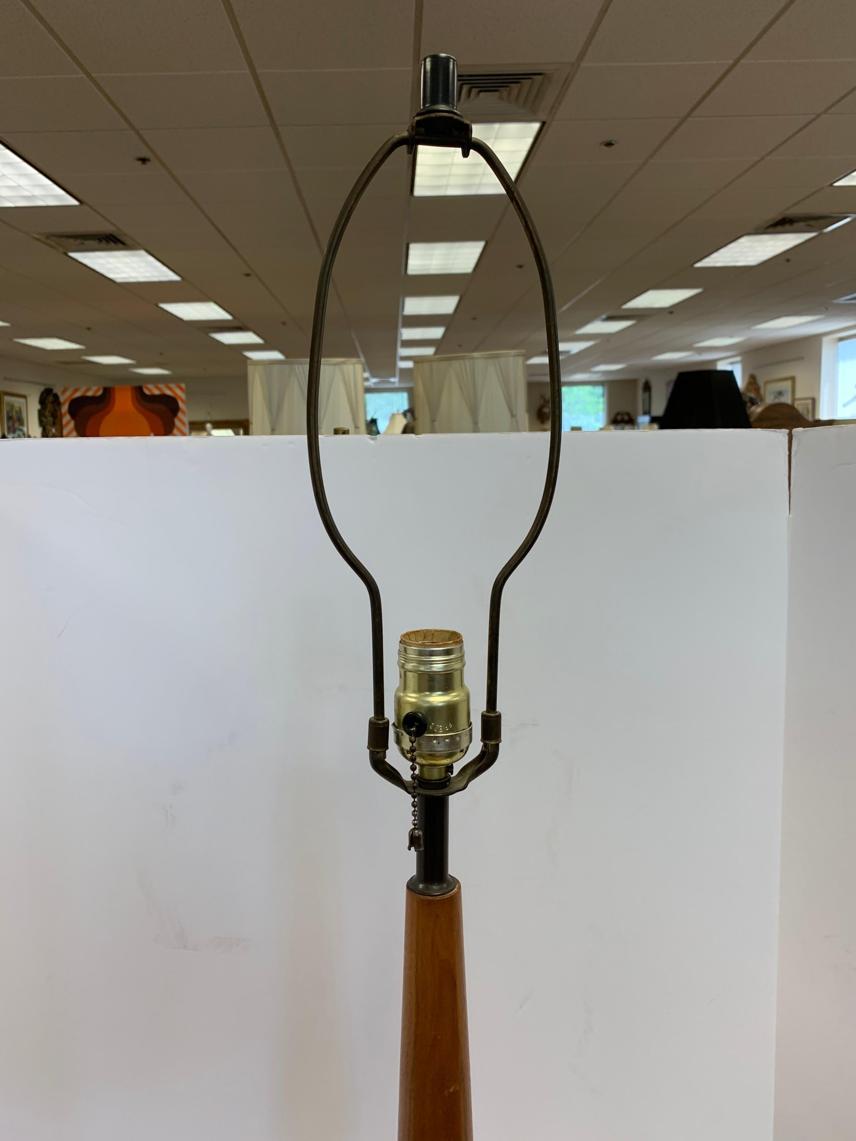 Danish Modern Scandinavian Midcentury Tall Table Lamp Extra Large In Good Condition In West Hartford, CT