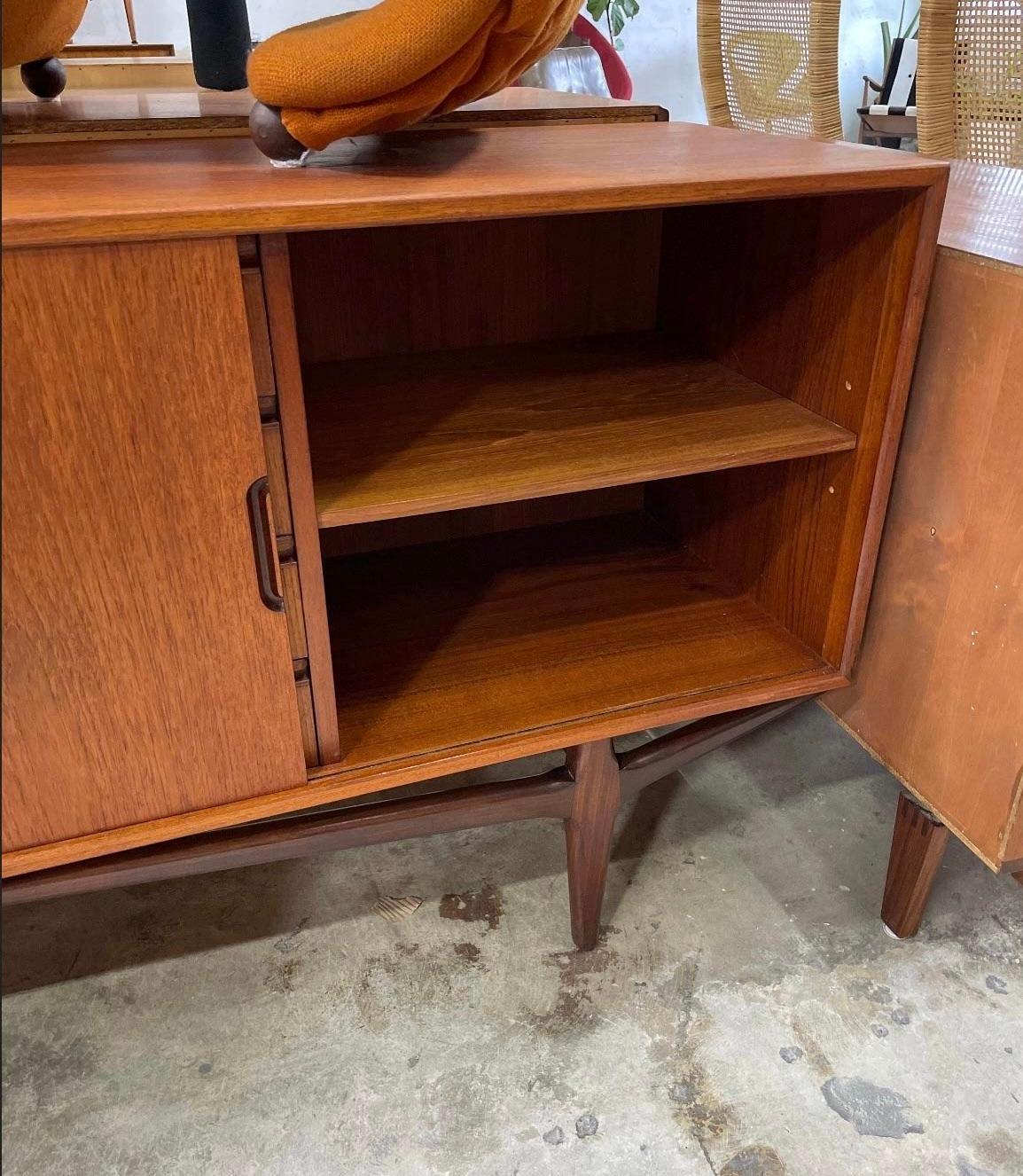 Mid-Century Modern Danish Modern Sculpted Credenza or Console