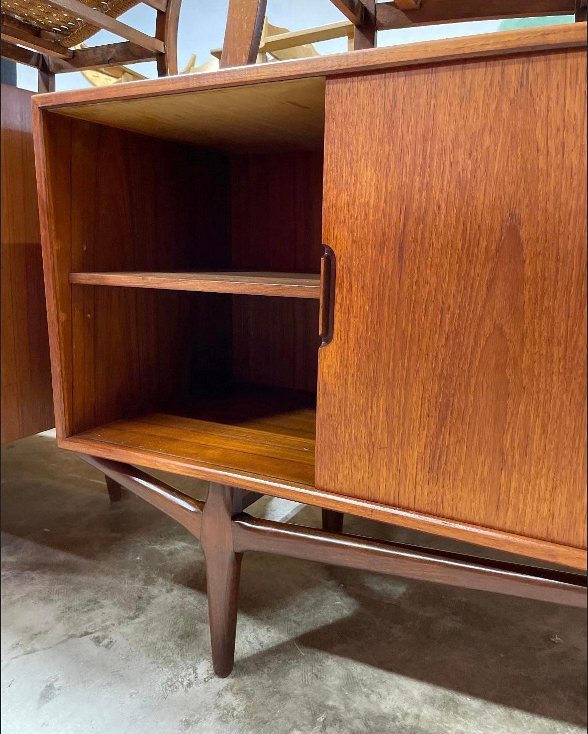 Danish Modern Sculpted Credenza or Console In Good Condition In Fort Lauderdale, FL