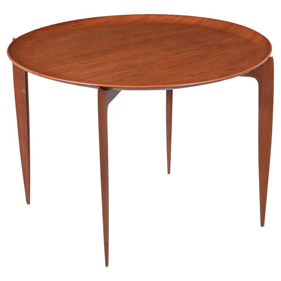 Expertly Restored - Danish Modern Folding Tray Side Table by Fritz Hansen For Sale