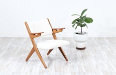 Danish Modern Sculpted Oak & Teak Arm Chair by Arne-Hovmand Olsen