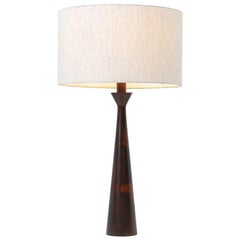 Danish Modern Sculpted Rosewood Table Lamp