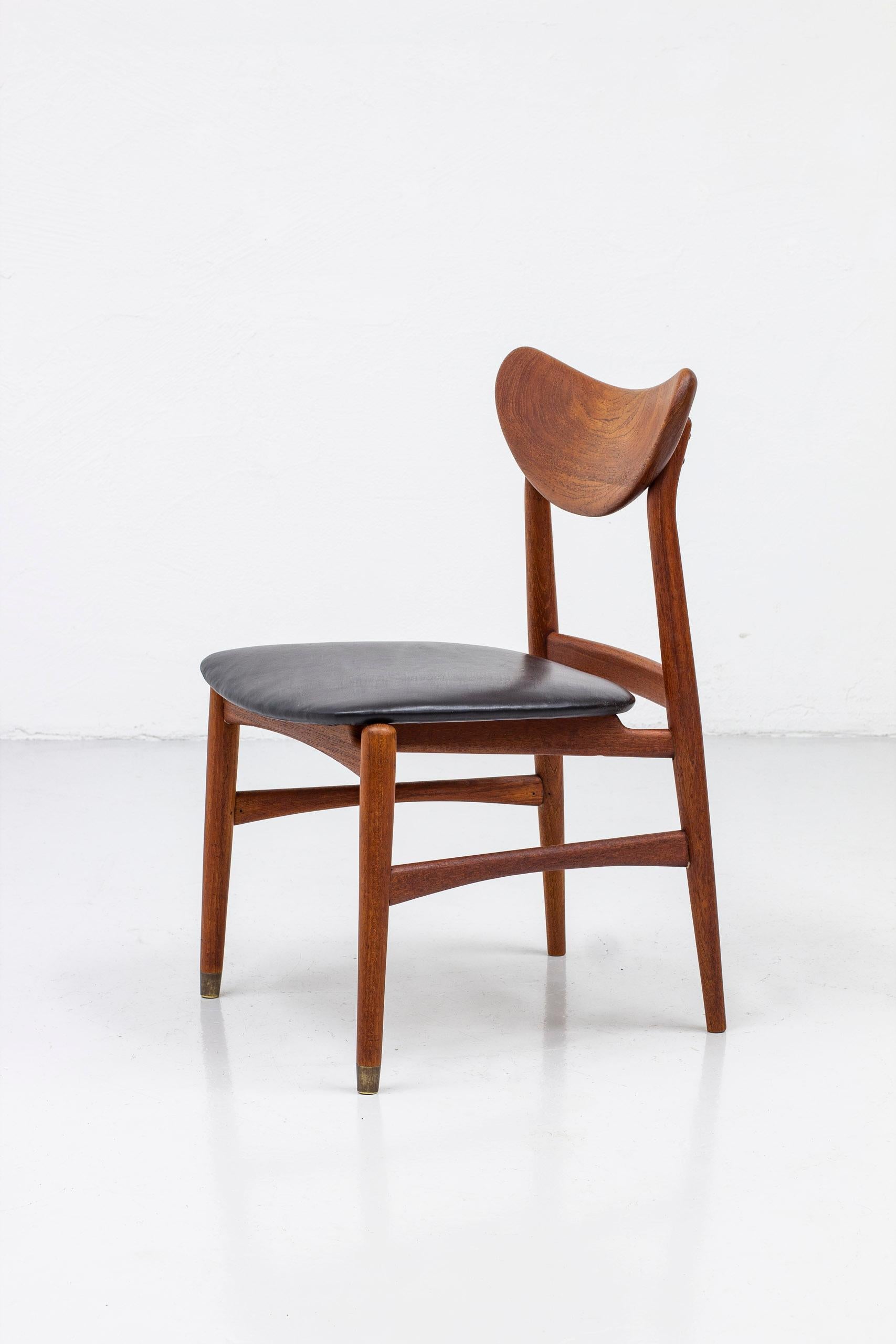 Danish Modern Sculpted Side Chair in Teak by Cabinetmaker Oluf Jensen, 50s In Good Condition In Hägersten, SE