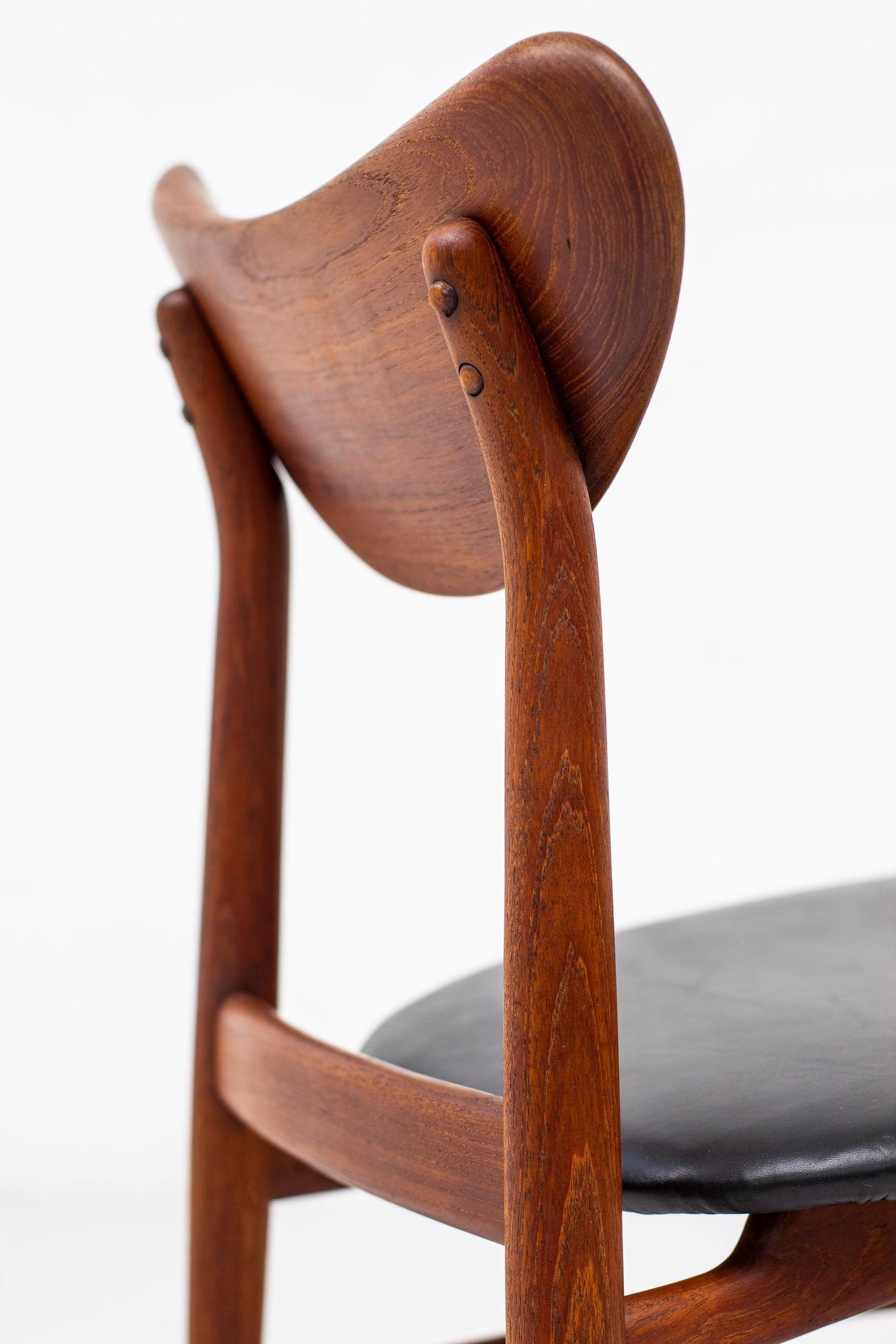 Danish Modern Sculpted Side Chair in Teak by Cabinetmaker Oluf Jensen, 50s 1
