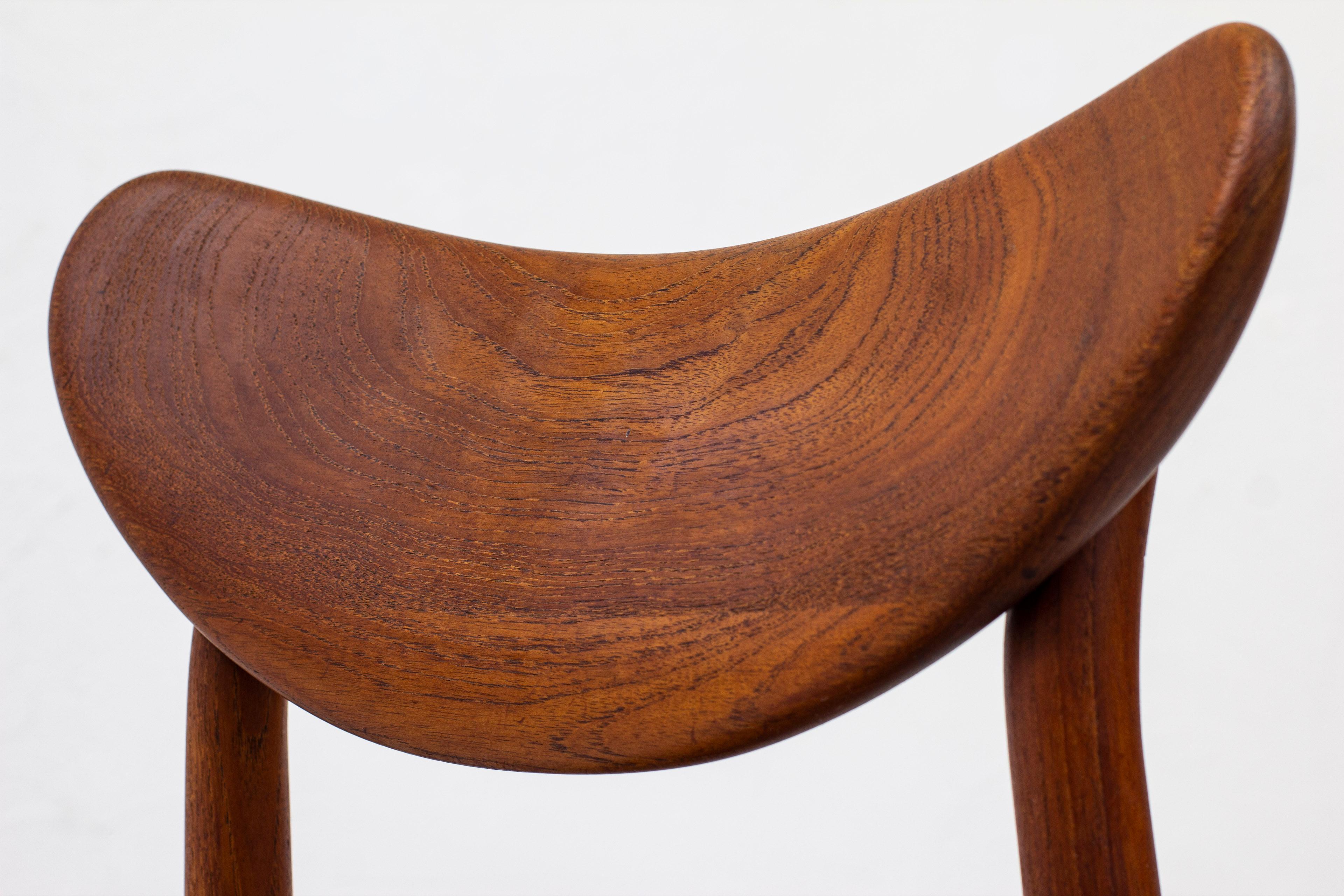 Danish Modern Sculpted Side Chair in Teak by Cabinetmaker Oluf Jensen, 50s 2