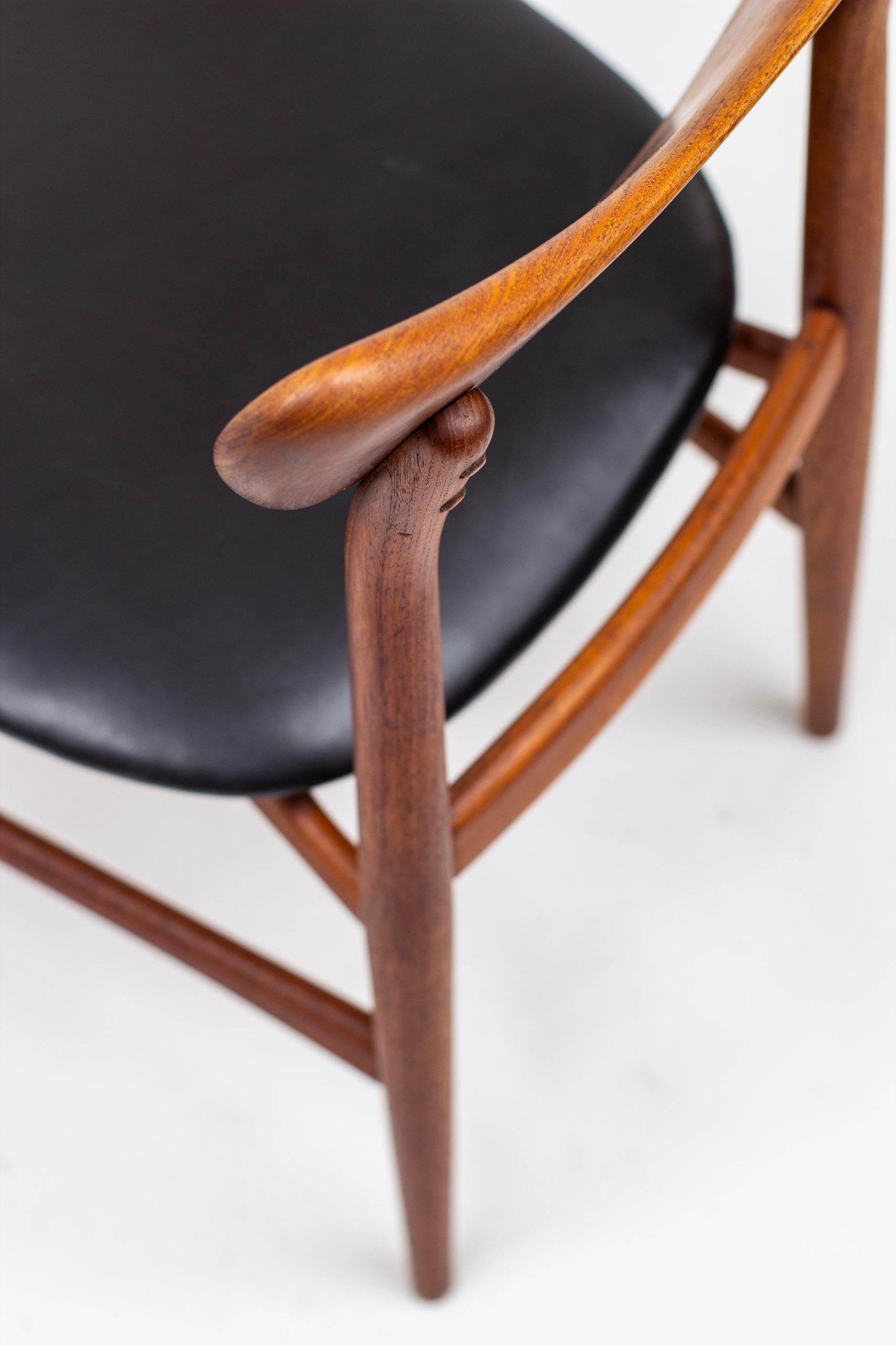 Danish Modern Sculpted Side Chair in Teak by Cabinetmaker Oluf Jensen, 50s 3