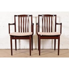Danish Modern Sculpted Solid Rosewood Armchairs by Vamdrup Stolefabrik, Pair