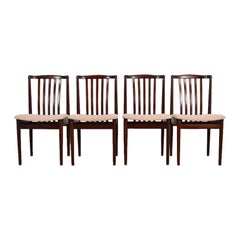 Danish Modern Sculpted Solid Rosewood Dining Chairs, Set of Four