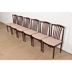 Dänische moderne geschnitzte Stühle aus massivem Palisanderholz, Sechser-Set