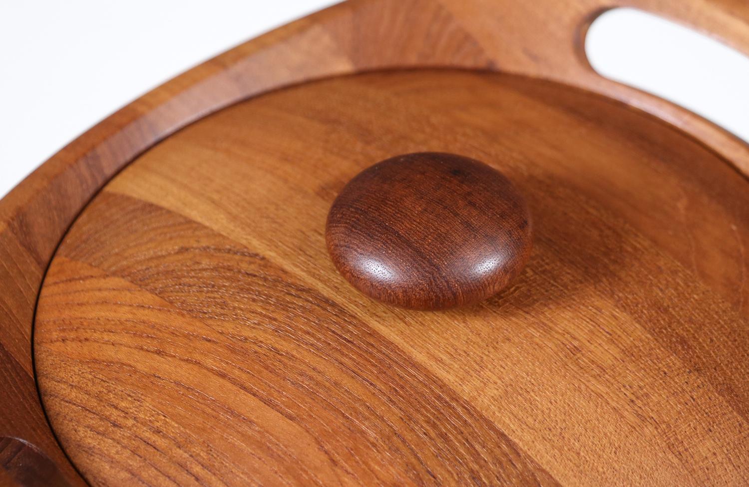 Secchiello per il ghiaccio moderno danese in teak scolpito di ESB in vendita 5