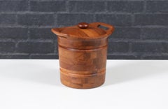 Danish Modern Sculpted Teak Ice Bucket by ESB