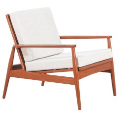 Retro Expertly Restored - Danish Modern Sculpted Teak Lounge Chair