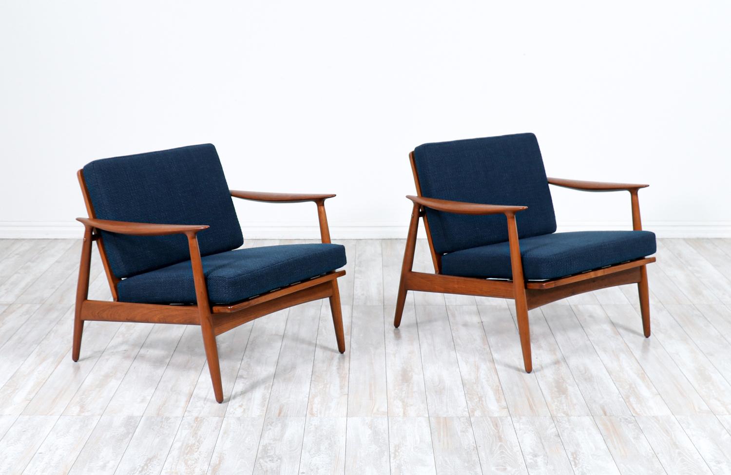 Danish Modern Sculpted Teak Lounge Chairs by John Bone.

________________________________________

Transforming a piece of Mid-Century Modern furniture is like bringing history back to life, and we take this journey with passion and precision. With