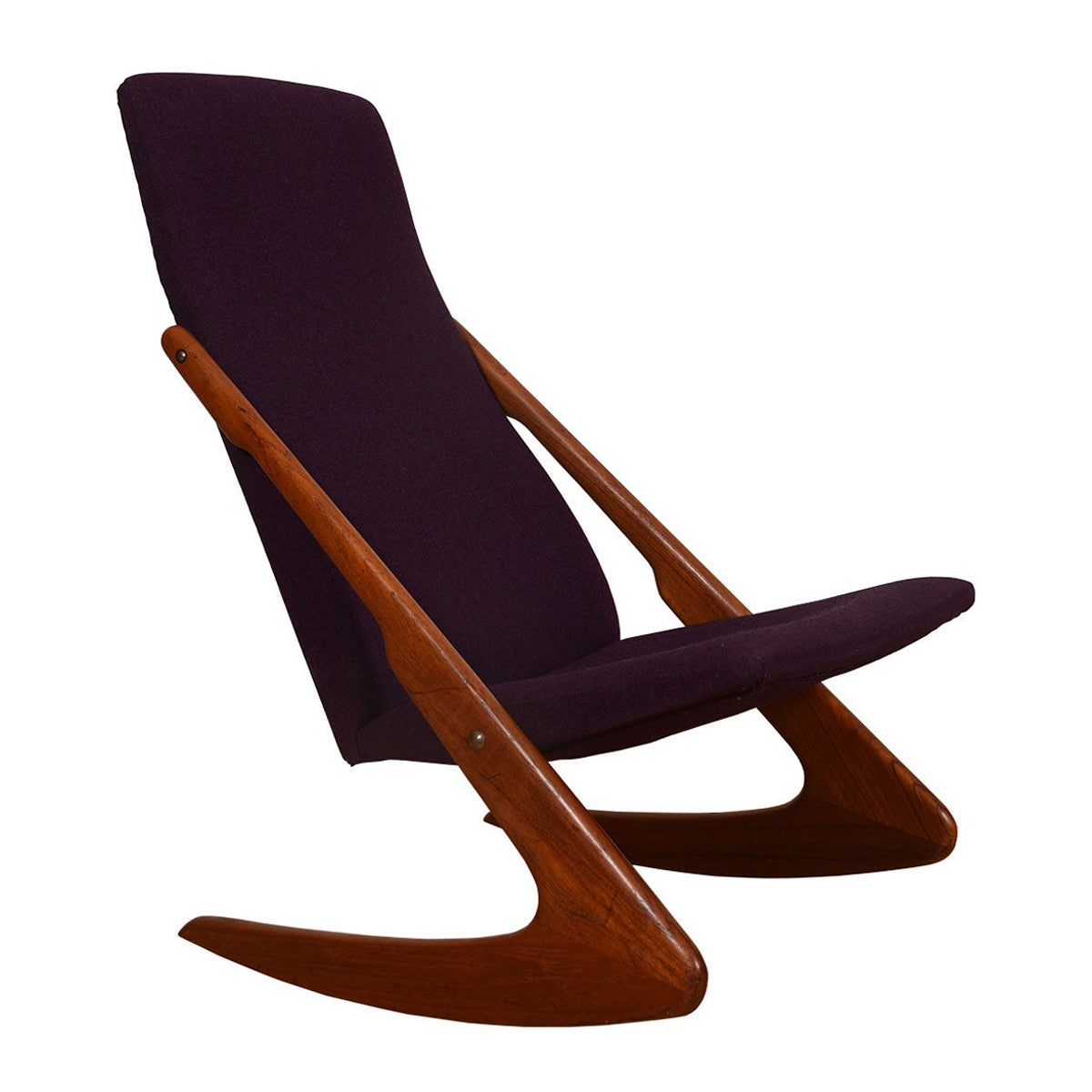 Danish Modern Sculpted Teak Rocker