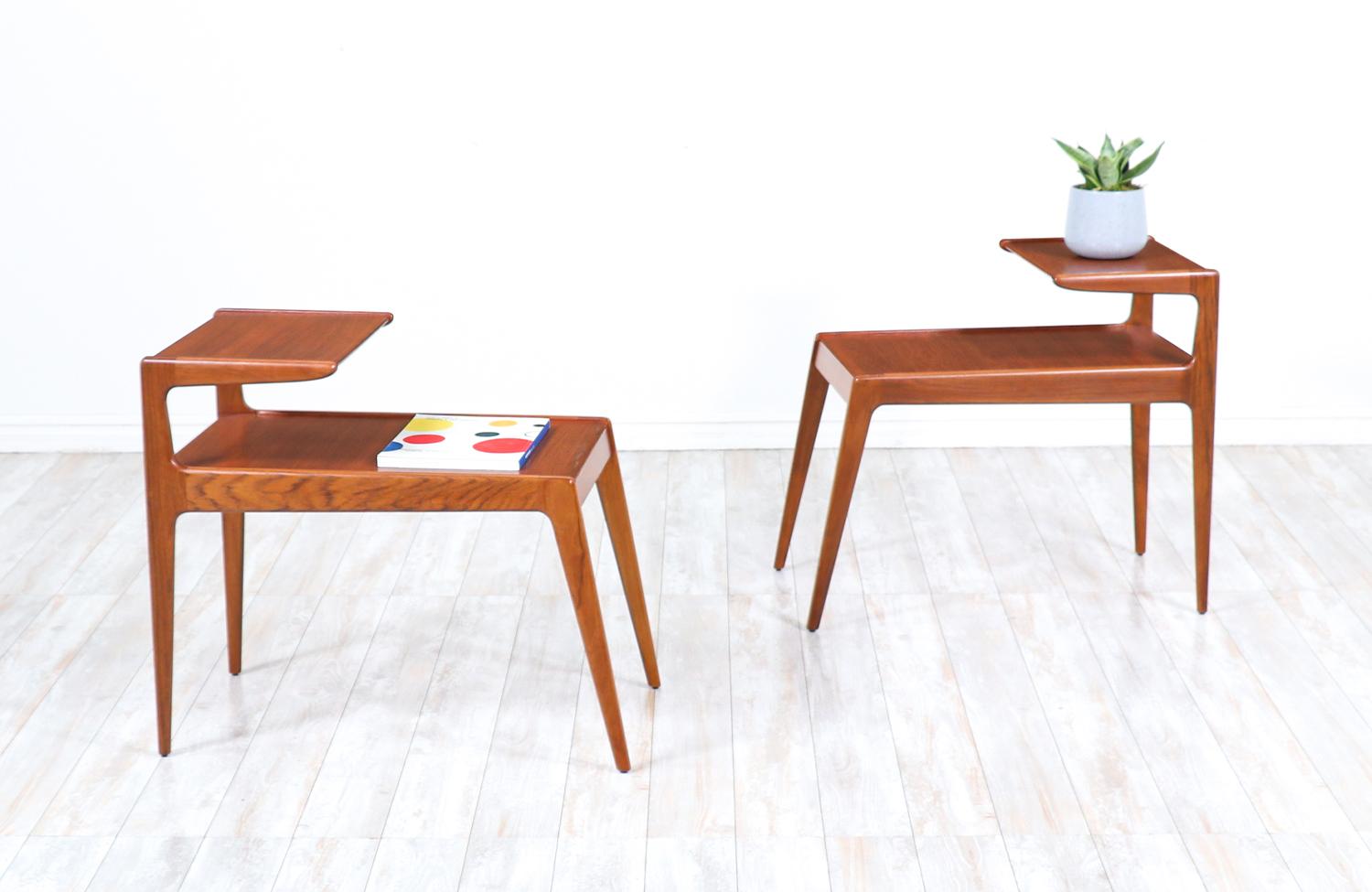 Mid-Century Modern Danish Modern Sculpted Teak Side Tables by Kurt Østervig for Jason Møbler