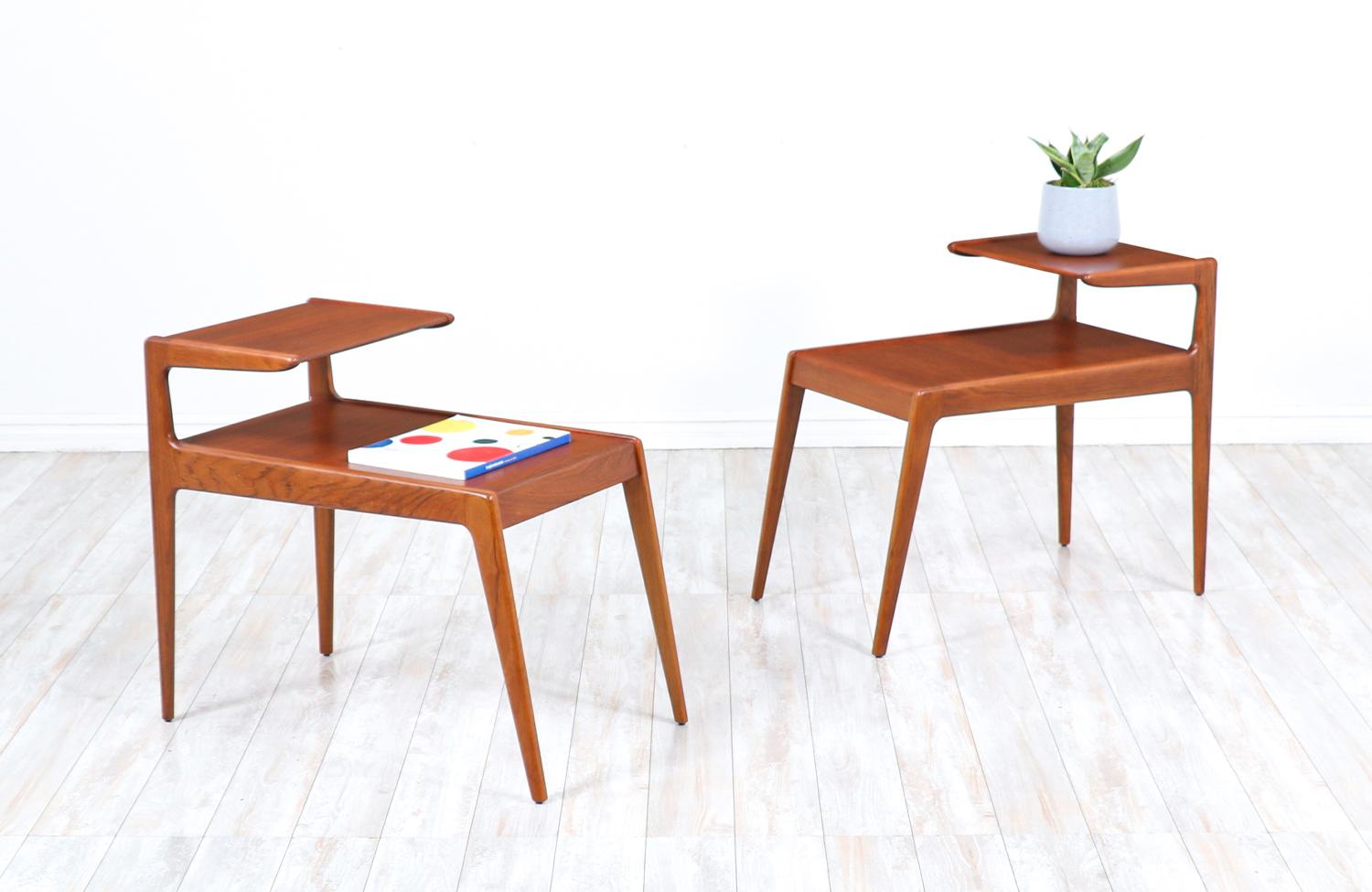 Danish Modern Sculpted Teak Side Tables by Kurt Østervig for Jason Møbler In Excellent Condition In Los Angeles, CA