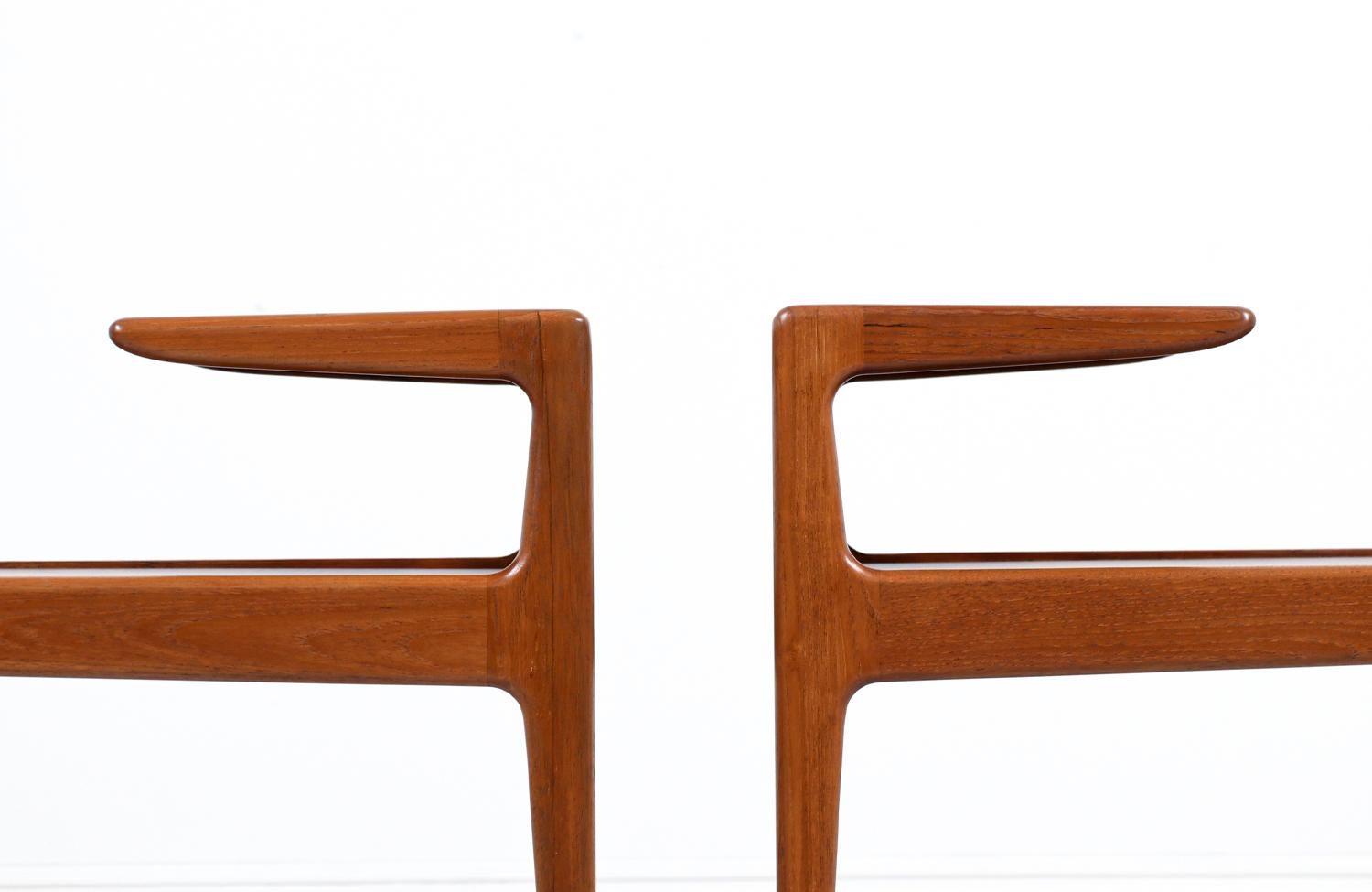 Wood Danish Modern Sculpted Teak Side Tables by Kurt Østervig for Jason Møbler