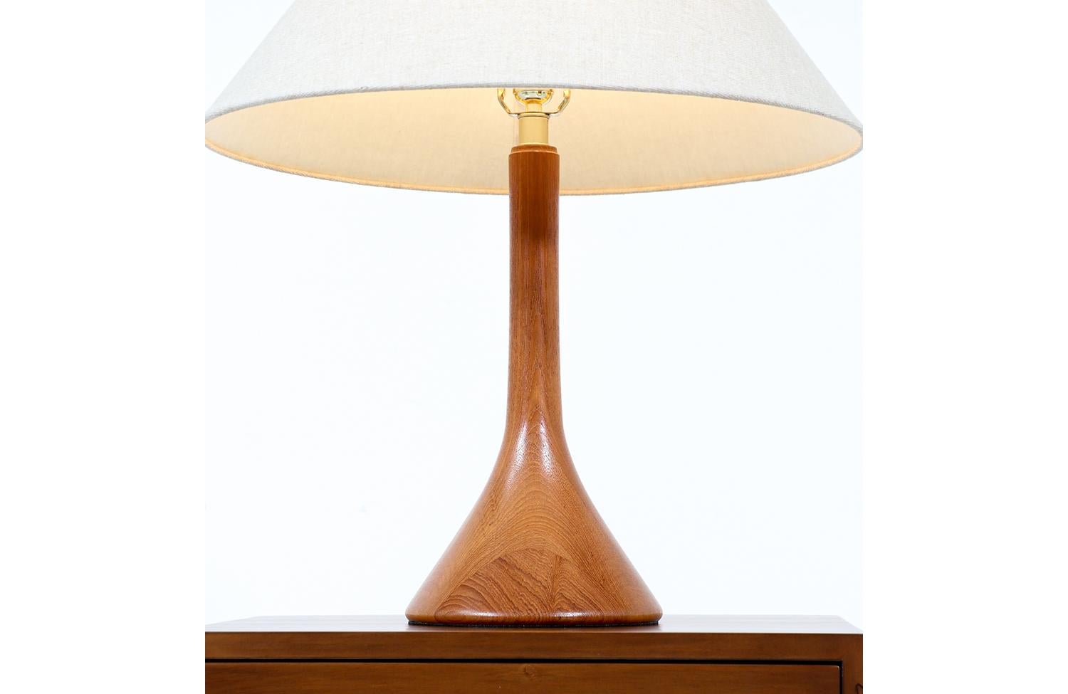 Danish Modern Sculpted Teak Table Lamp 1