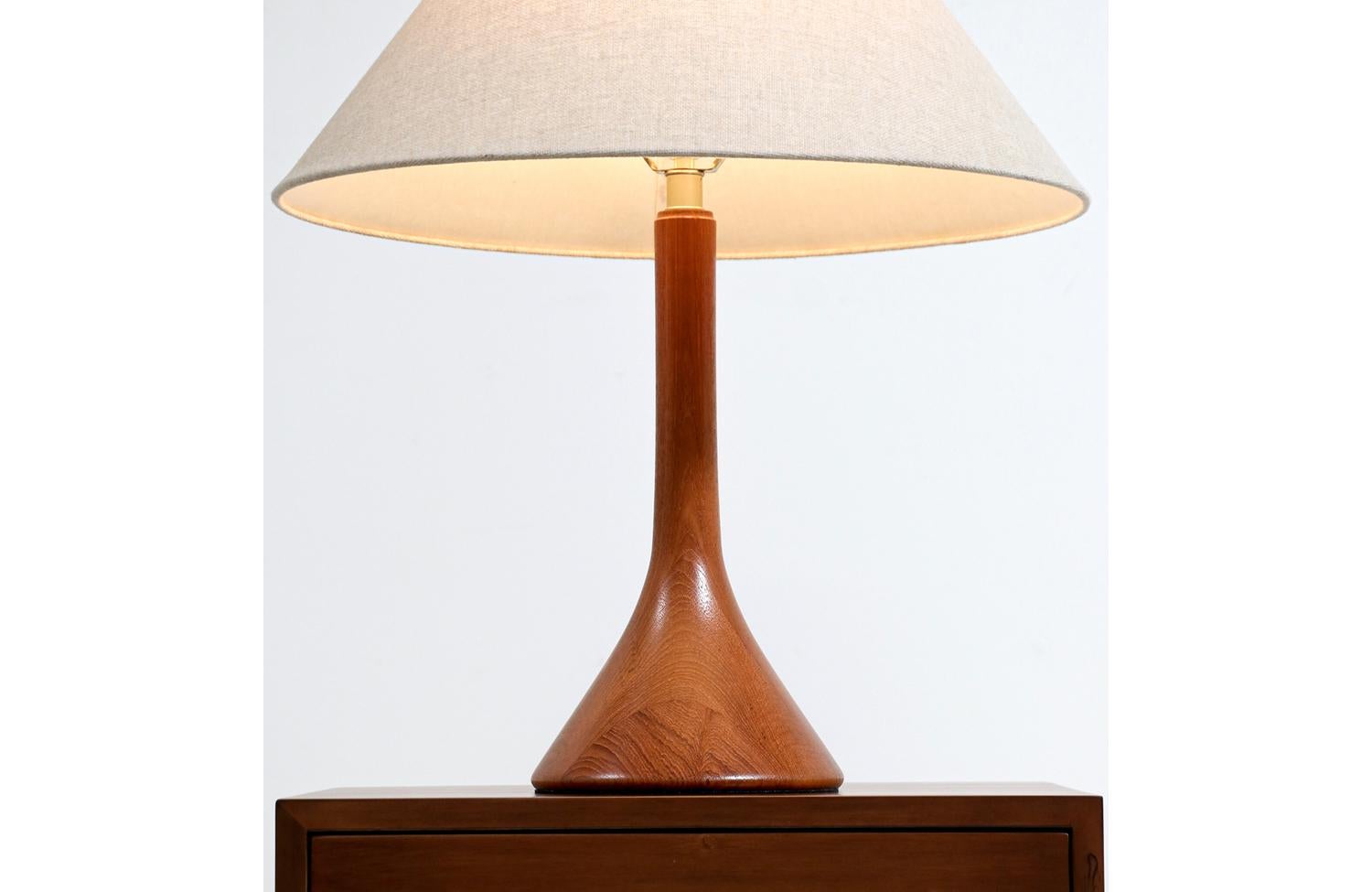 Danish Modern Sculpted Teak Table Lamp 2