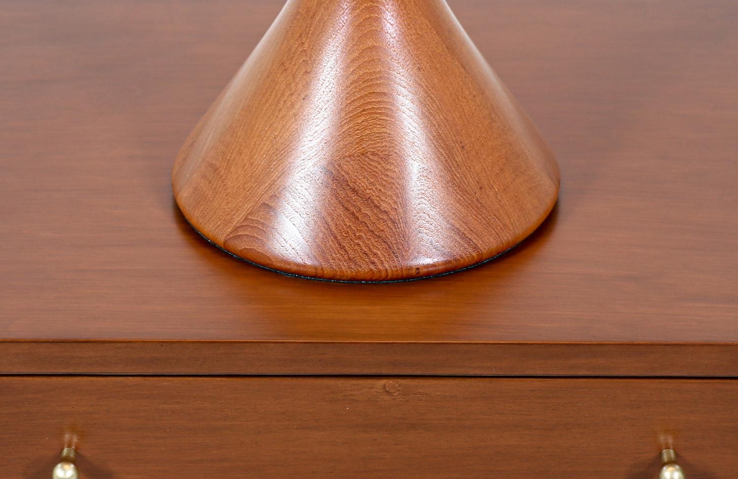 Danish Modern Sculpted Teak Table Lamp 3