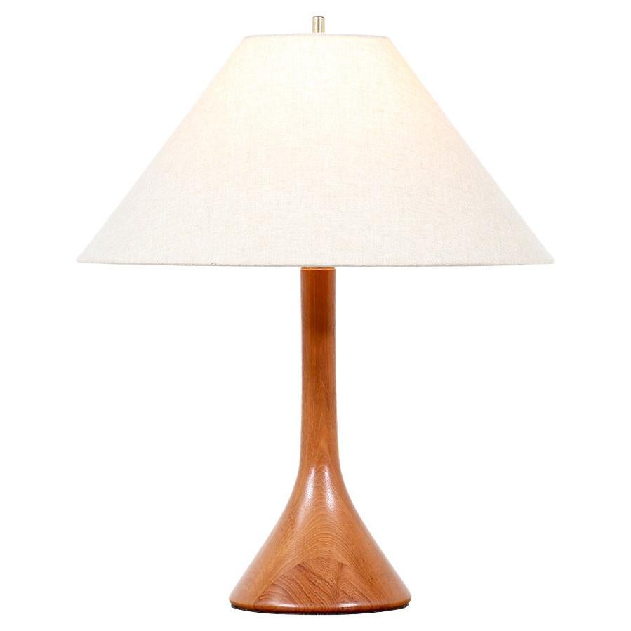 Danish Modern Sculpted Teak Table Lamp