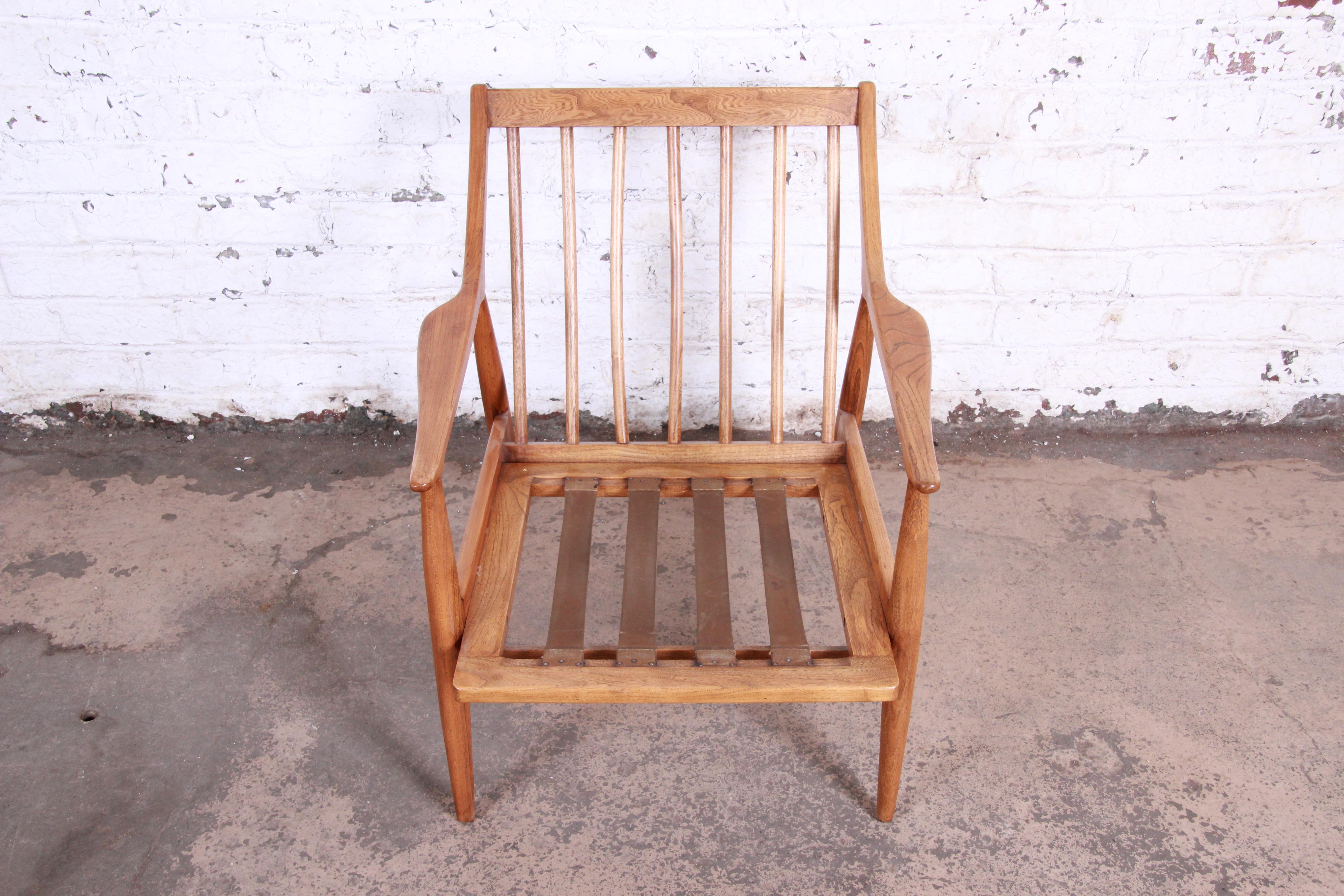 Mid-Century Modern Danish Modern Sculpted Walnut Lounge Chair, 1960s