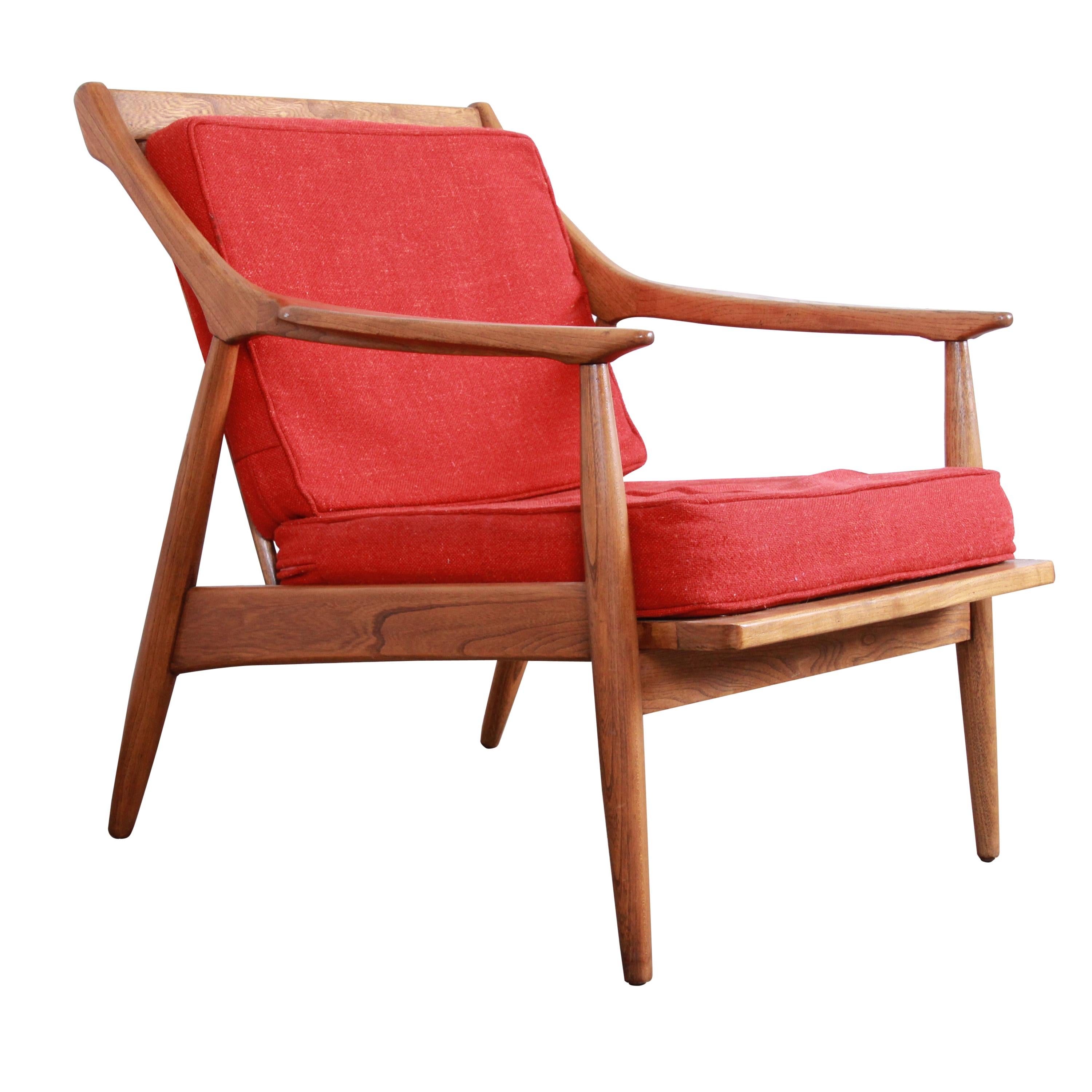 Danish Modern Sculpted Walnut Lounge Chair, 1960s