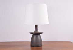 Danish Modern Sculptural Ceramic Table Lamp Brown and Blue by Hegnetslund, 1970s