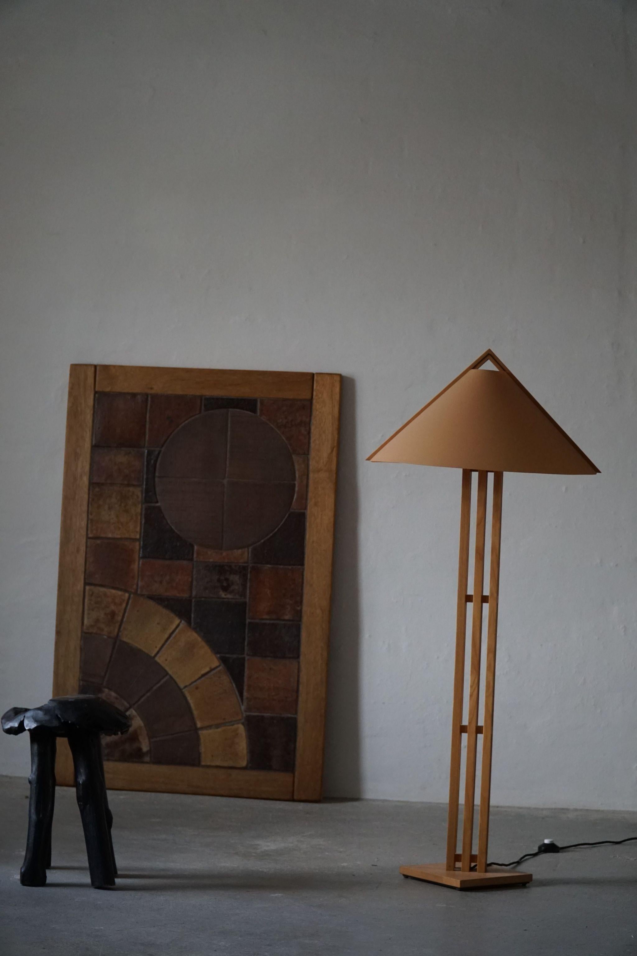 Danish Modern Sculptural Floor Lamp in Solid Pine, Made by Domus, 1970s 1