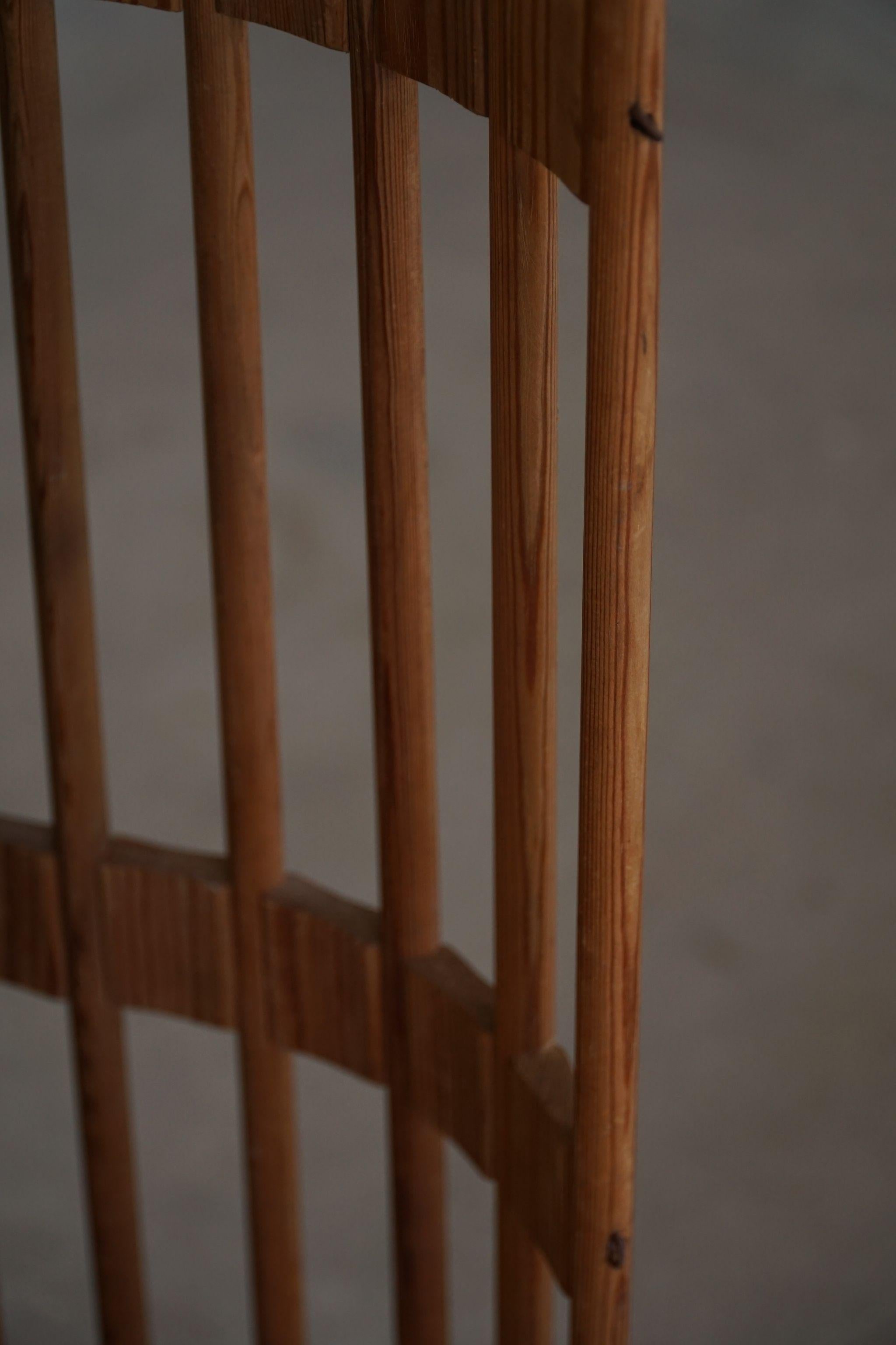 Danish Modern Sculptural Folding Screen / Room Divider in Pine, Made in 1960s For Sale 2