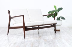 Danish Modern Sculptural Love Seat Sofa by Ib Kofod-Larsen for Selig