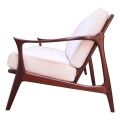 Danish Modern Sculptural Rosewood Sofa with Slat-Back Construction